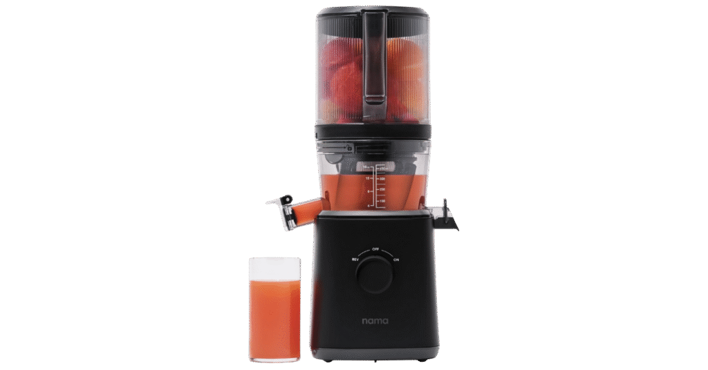 The Nama J2 masticating juicer, a top performer in our cold press juicer reviews