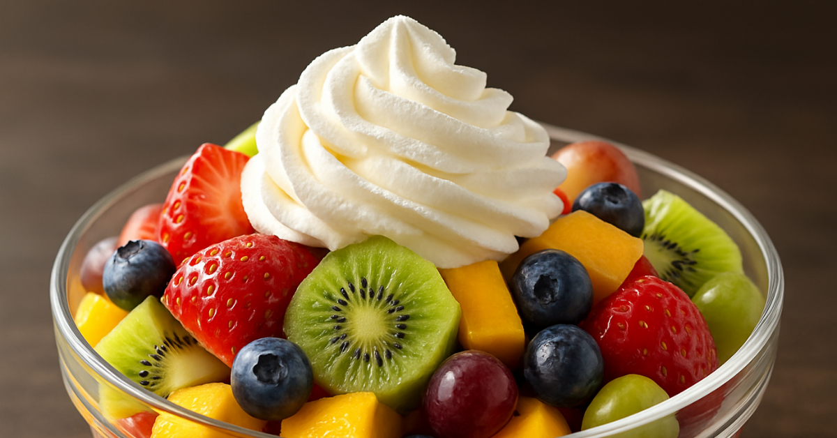 Easy Fruit Salad with Whipped Cream (Quick & Fresh Recipe)