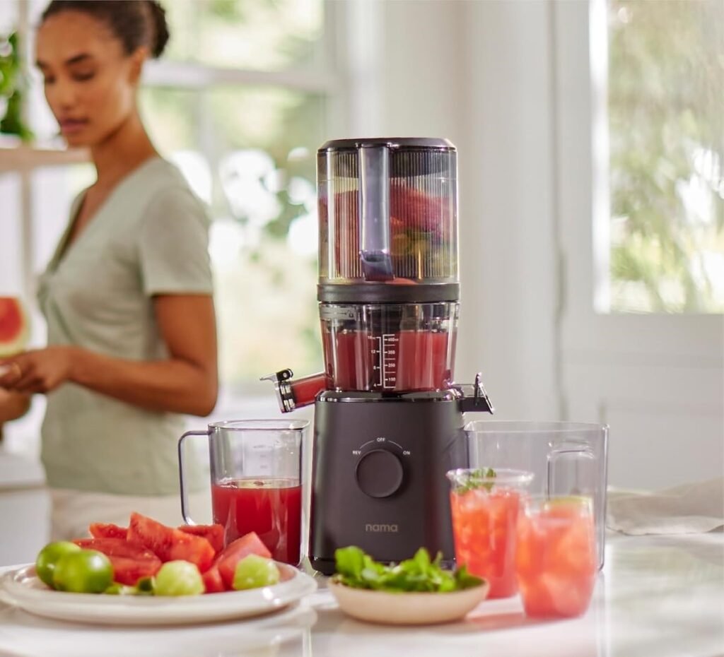 The Nama J2 masticating juicer, a top performer in our cold press juicer reviews