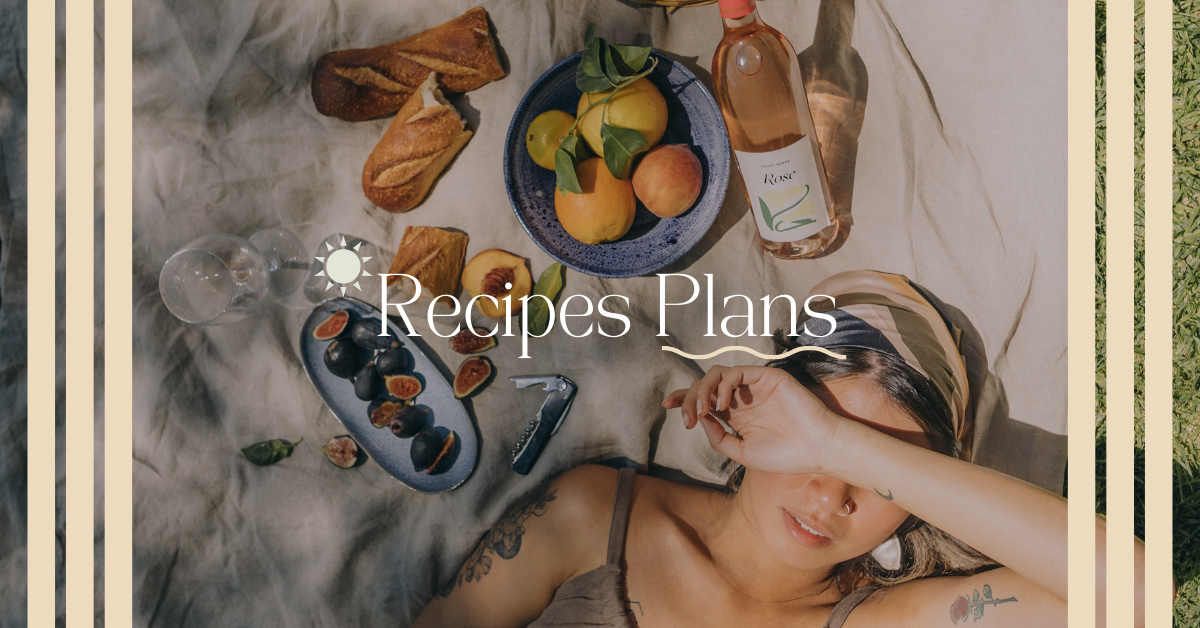 A collage of delicious food from our free PDF recipes collection, including pasta, cheesecake, and gluten-free bread.